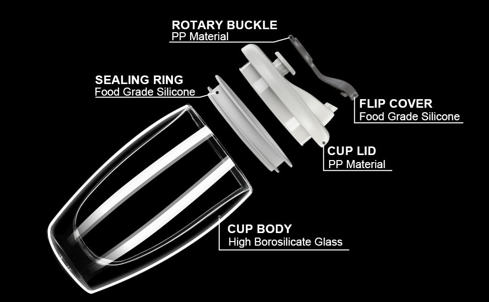12/15OZ Double Wall BOROSILICATE Glass Coffee Mug