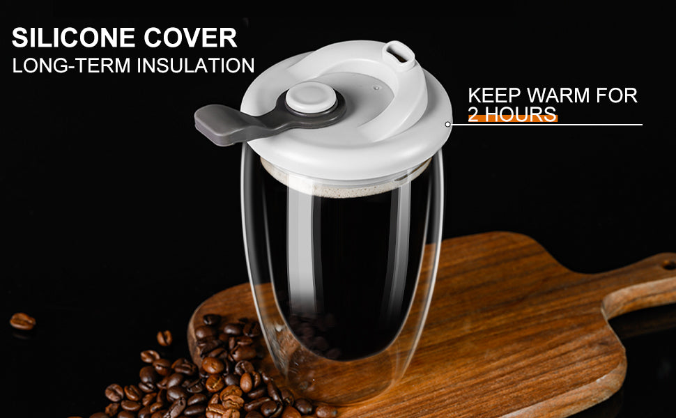 12/15OZ Double Wall BOROSILICATE Glass Coffee Mug