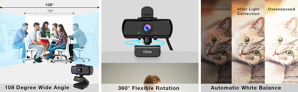 FIFINE 1440p Full HD PC Webcam with Microphone