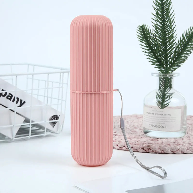Travel toileting cup toothbrush