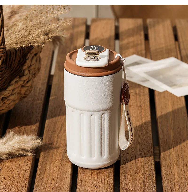 450ml Thermos Bottle Smart Display Temperature 316 Stainless Steel Vacuum Cup Office Coffee