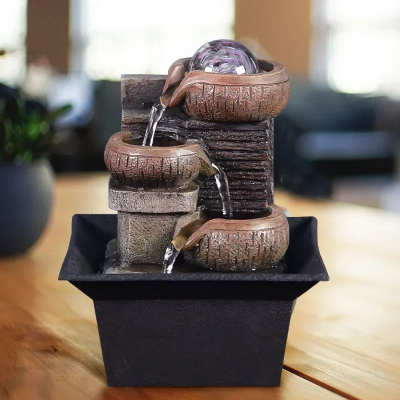 Desktop Water Fountain Portable Tabletop Waterfall