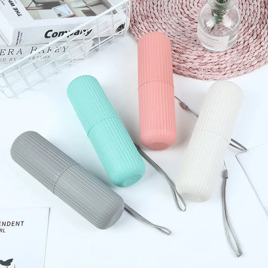 Travel toileting cup toothbrush