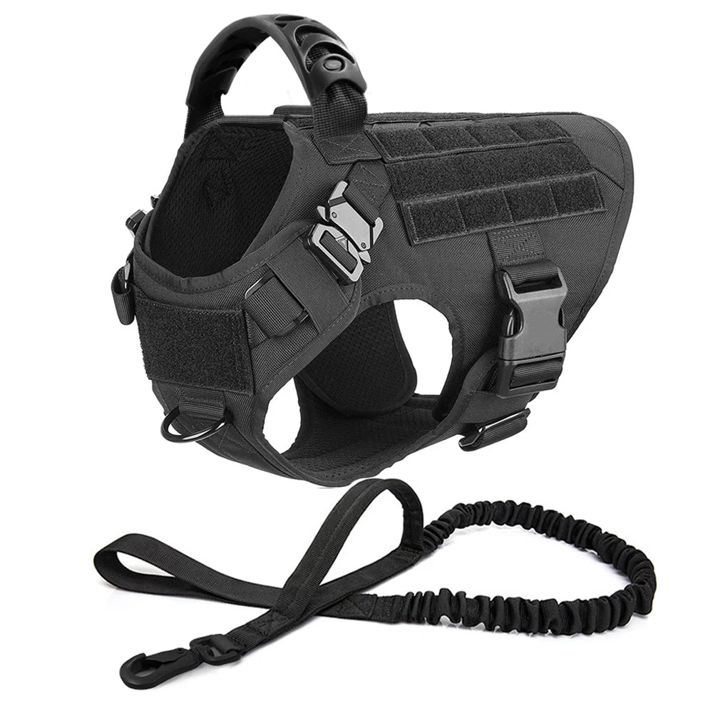 Large Dog Collar Military Harness