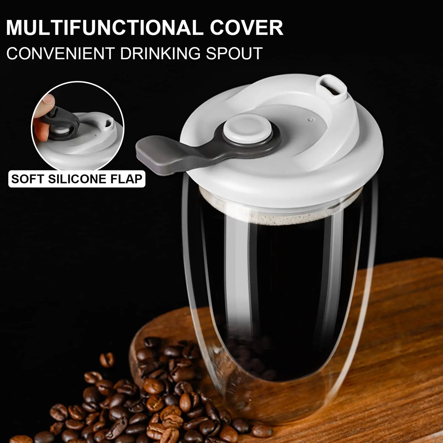 12/15OZ Double Wall BOROSILICATE Glass Coffee Mug