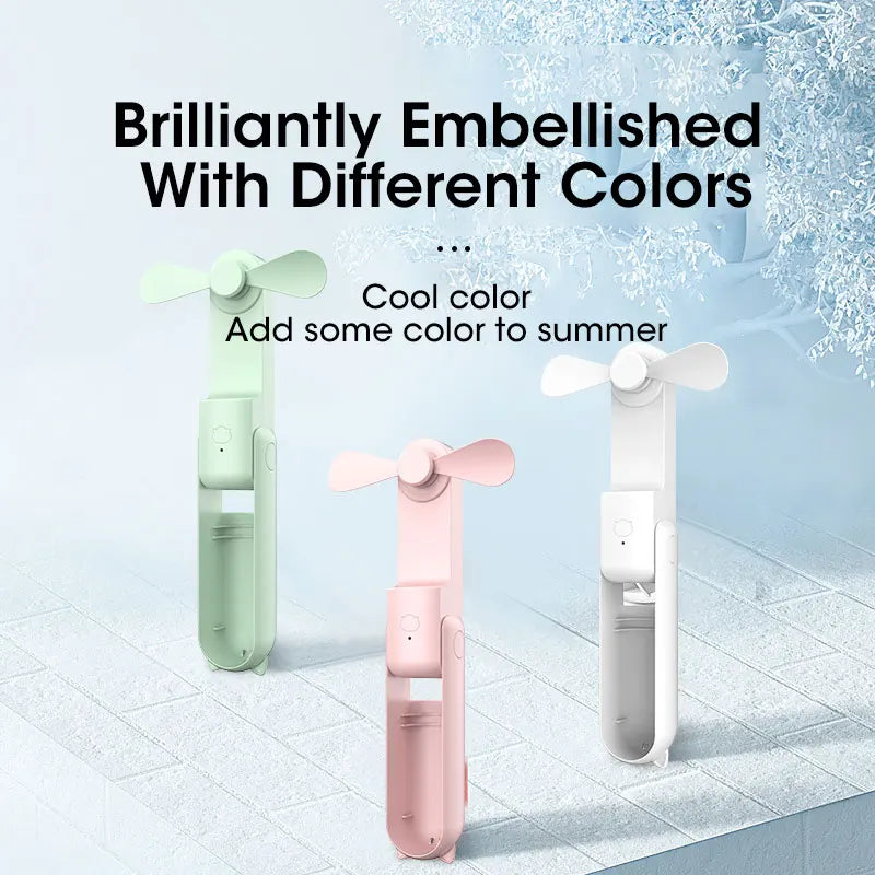 Mini Portable Fan USB Rechargeable Cooler Collapsible 2000mAh