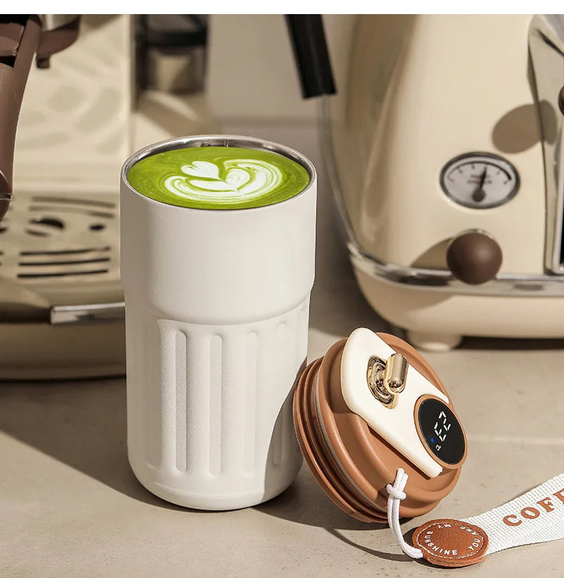 450ml Thermos Bottle Smart Display Temperature 316 Stainless Steel Vacuum Cup Office Coffee