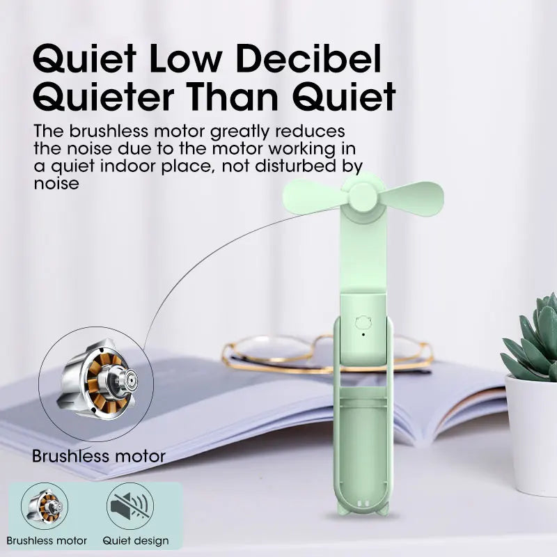 Mini Portable Fan USB Rechargeable Cooler Collapsible 2000mAh
