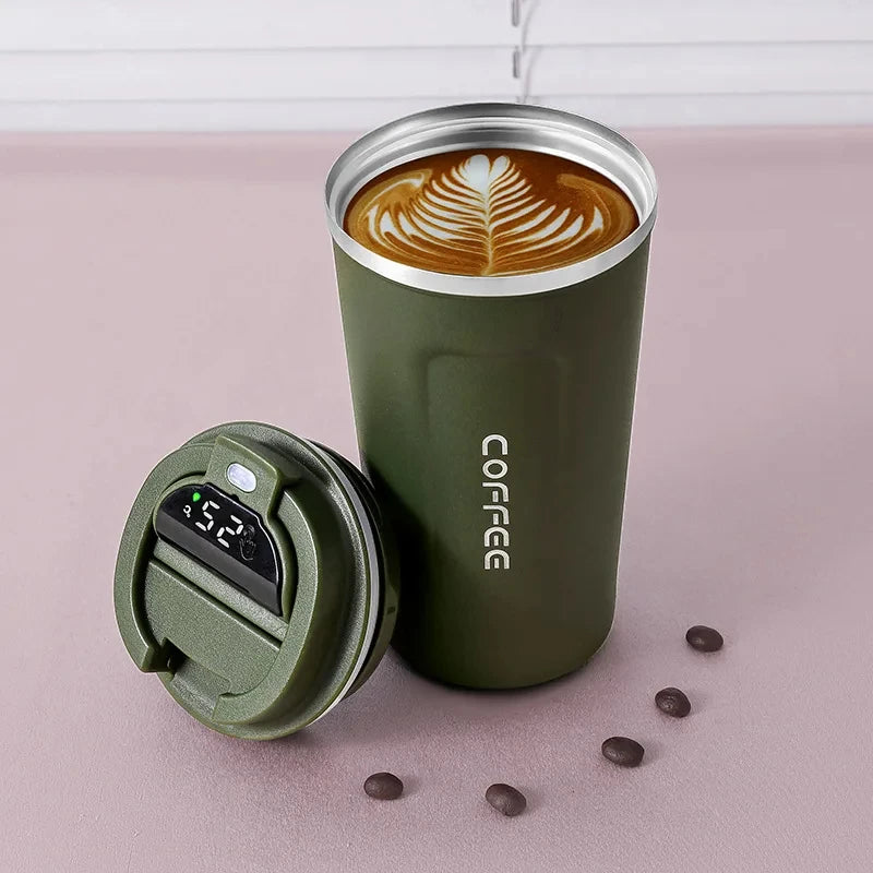 450ml Thermos Bottle Smart Display Temperature 316 Stainless Steel Vacuum Cup Office Coffee