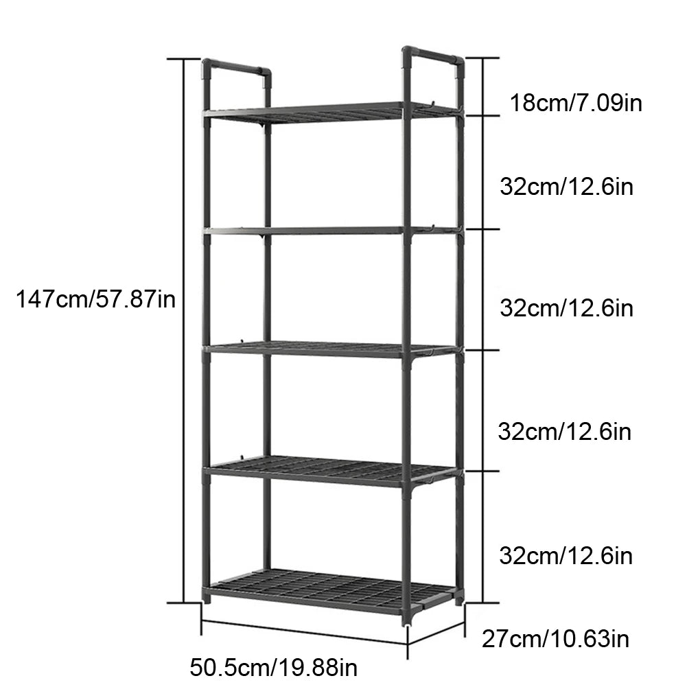 5 Tier Storage Shelves Heavy Duty Shelving Unit 66 Lbs Capacity
