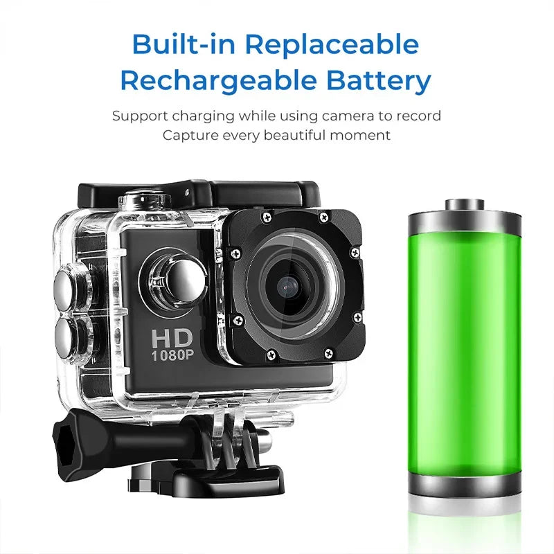 Portable Action Camera Waterproof Camera with Remote Control