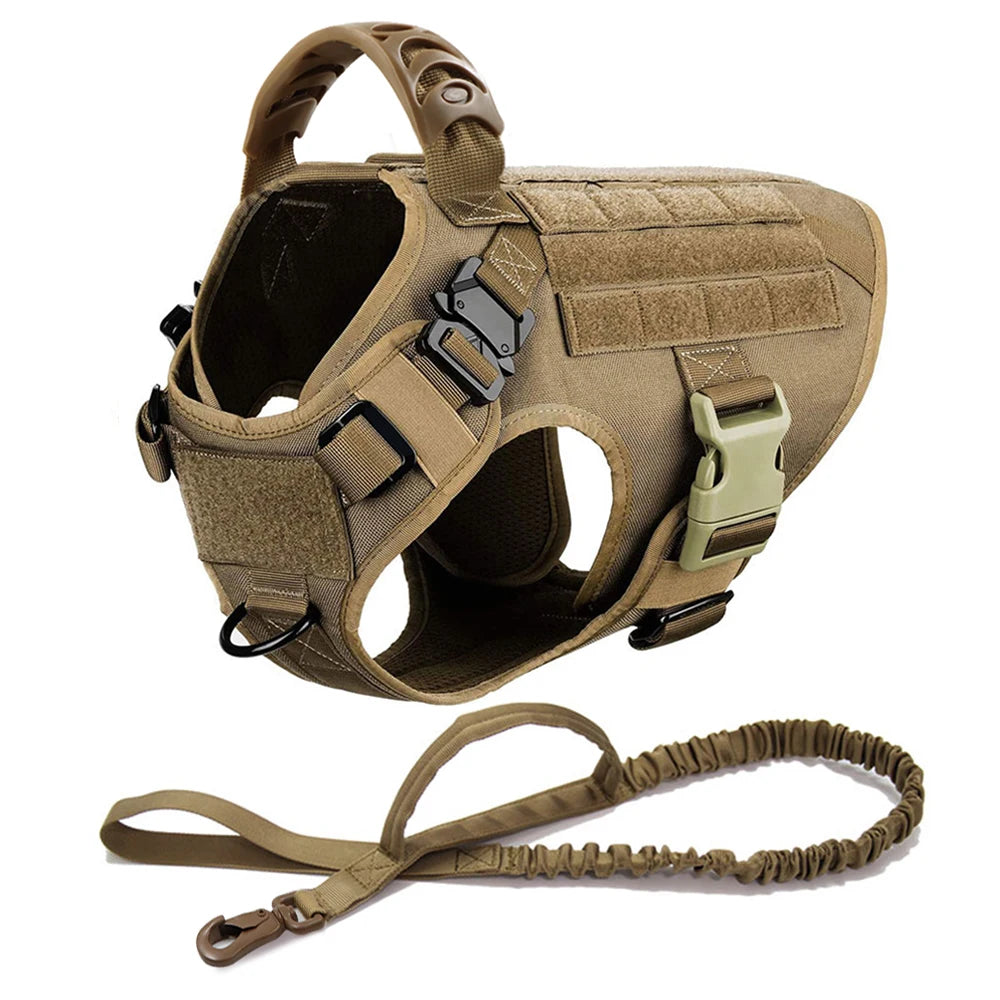 Large Dog Collar Military Harness