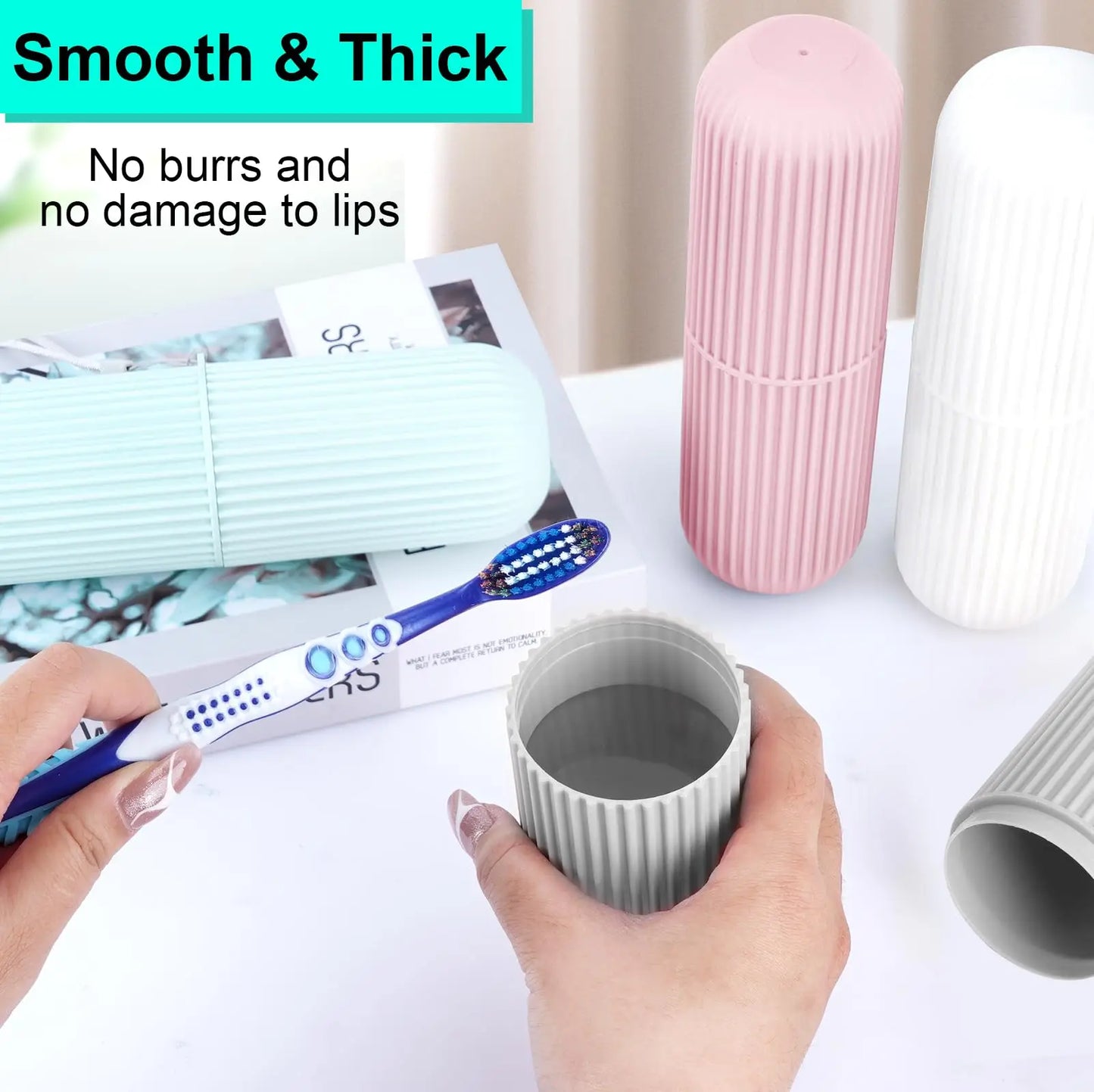 Travel toileting cup toothbrush