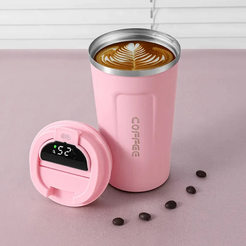 450ml Thermos Bottle Smart Display Temperature 316 Stainless Steel Vacuum Cup Office Coffee