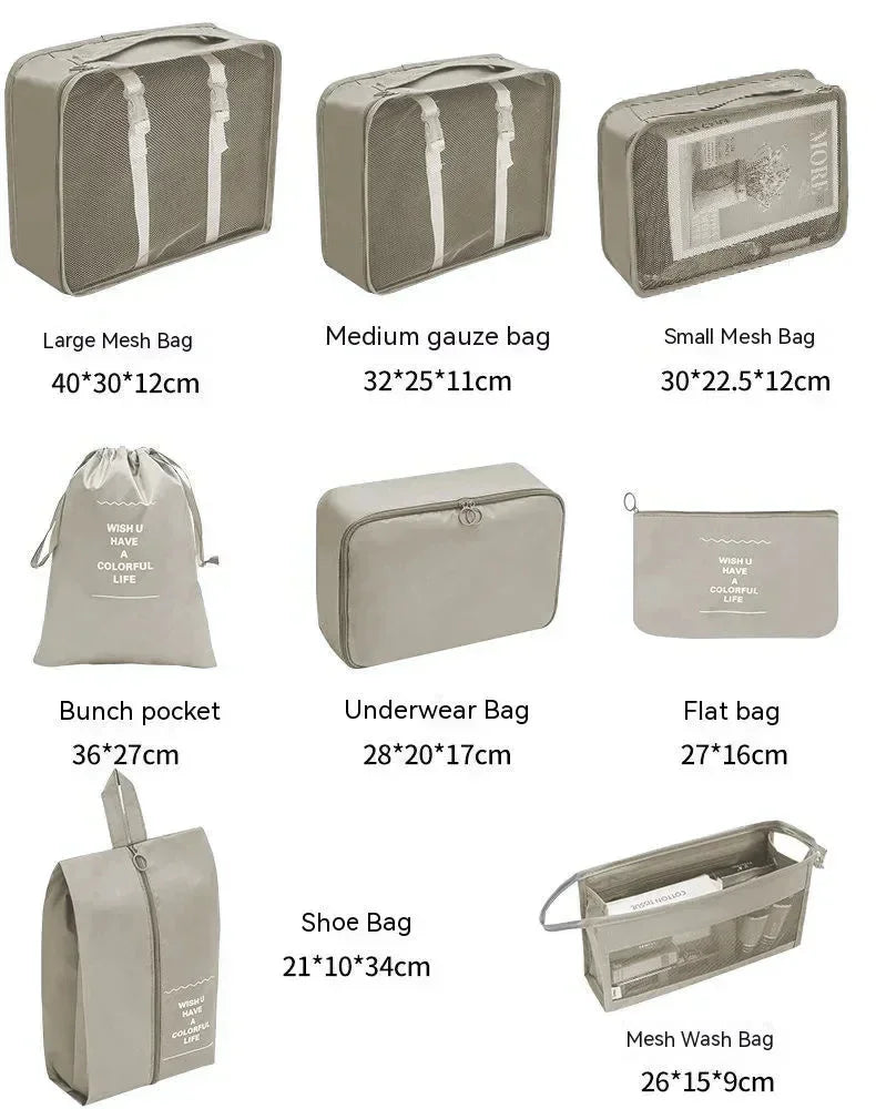 7/8/9/10 Pcs Set Travel Organizer