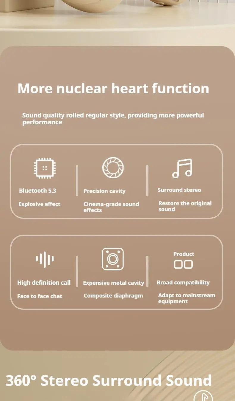 Over Ear HIFI Stereo Headsets Wireless Bluetooth Headphones