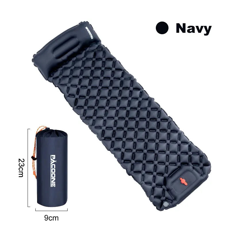 Outdoor Camping Inflatable Mattress Sleeping Pad With Pillows