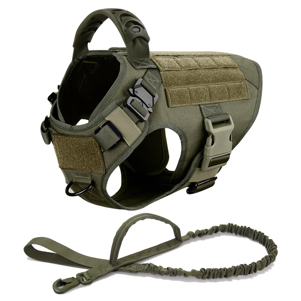 Large Dog Collar Military Harness