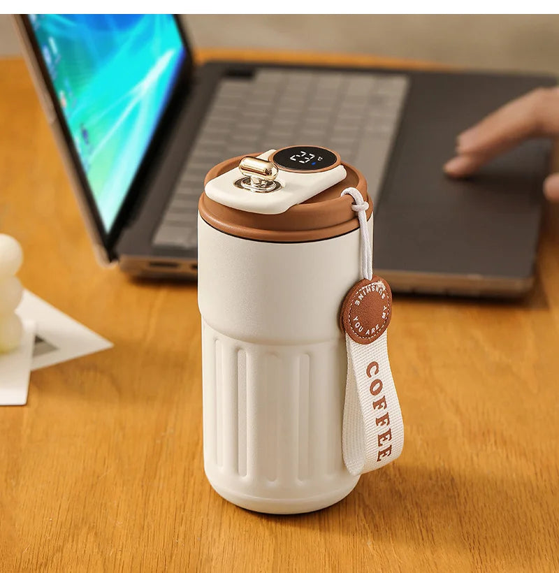 450ml Thermos Bottle Smart Display Temperature 316 Stainless Steel Vacuum Cup Office Coffee