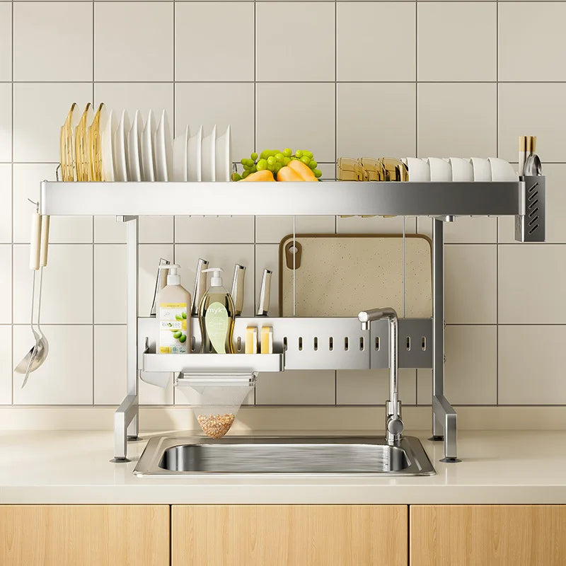 Adjustable Sink Drying Rack Over The Sink Dish Drying Holder