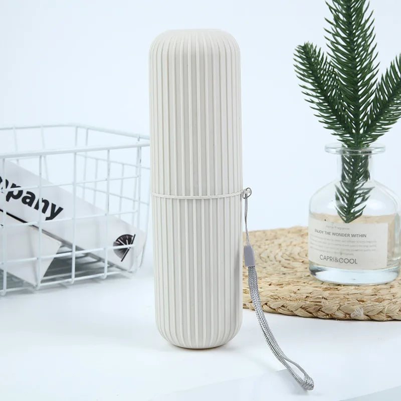 Travel toileting cup toothbrush