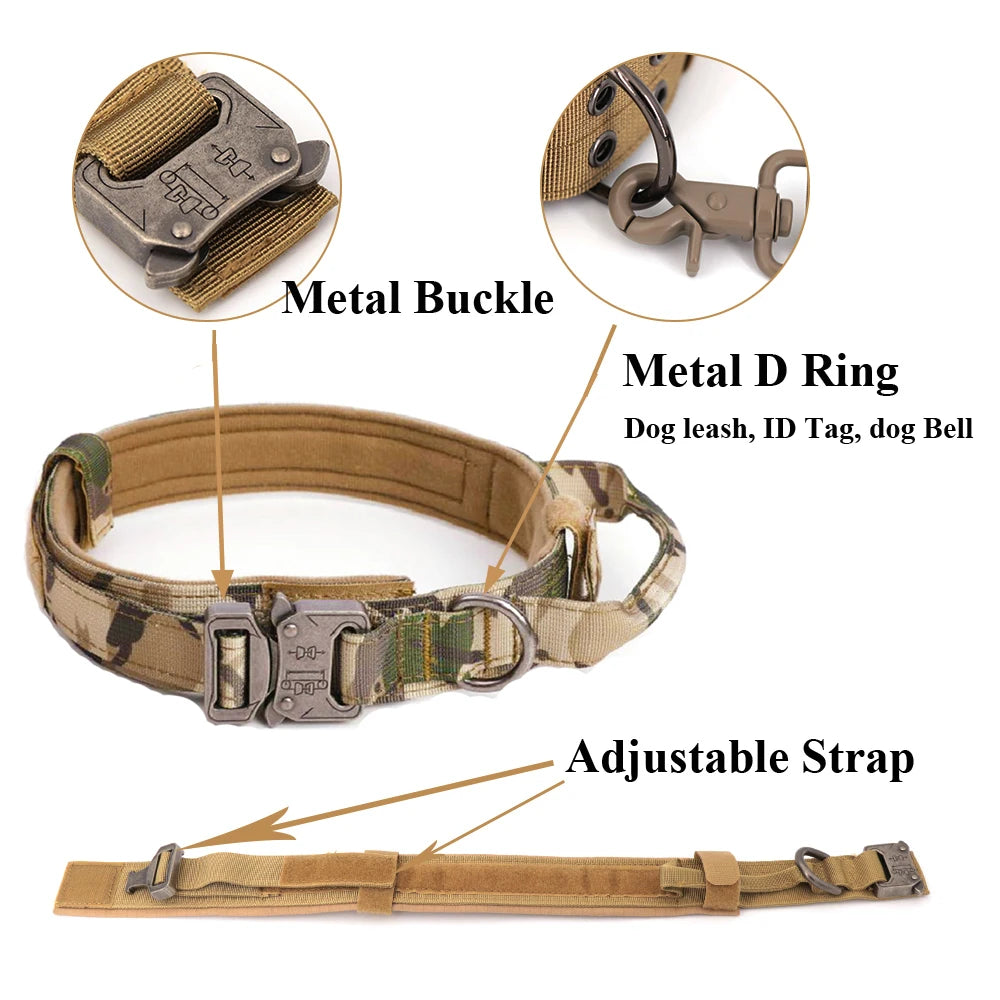 Large Dog Collar Military Harness