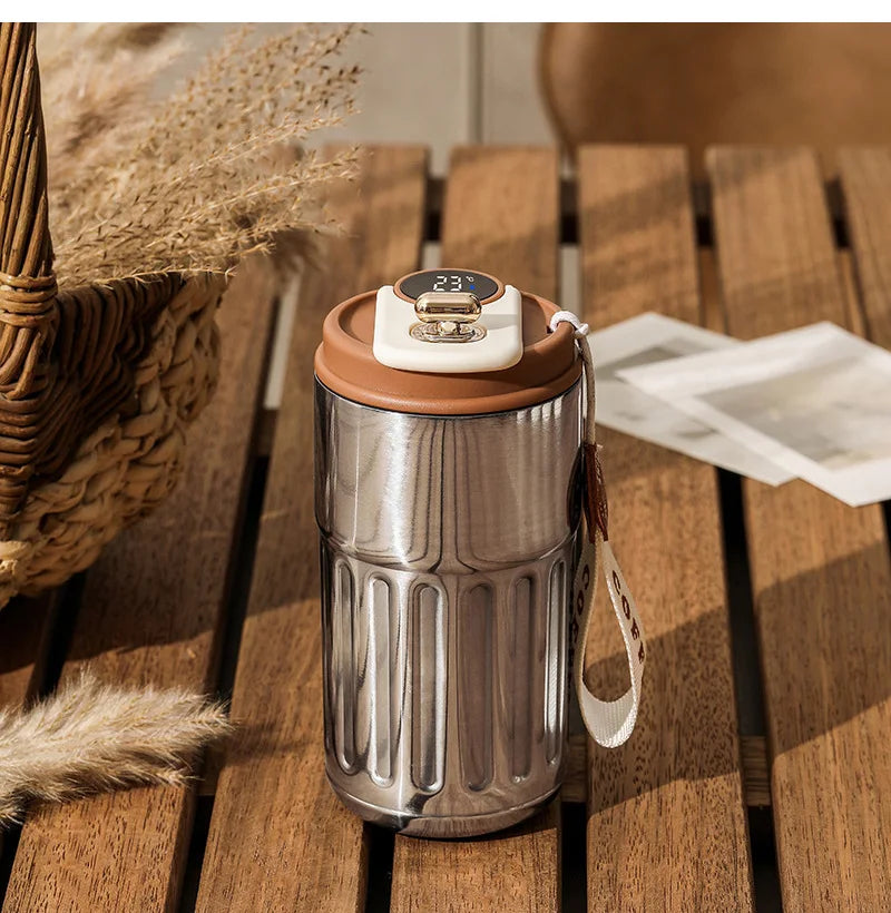 450ml Thermos Bottle Smart Display Temperature 316 Stainless Steel Vacuum Cup Office Coffee