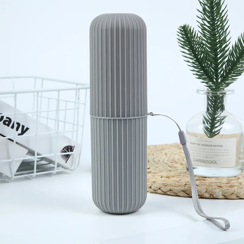 Travel toileting cup toothbrush