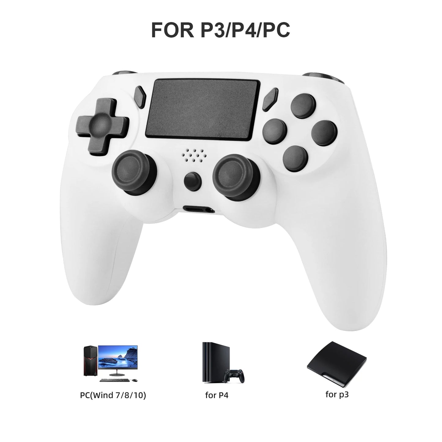 GAMINJA Wireless Gamepad With 6-axis Gyroscope For PS4, PS3, PC