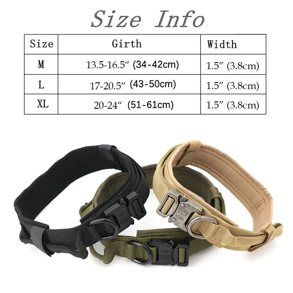 Large Dog Collar Military Harness