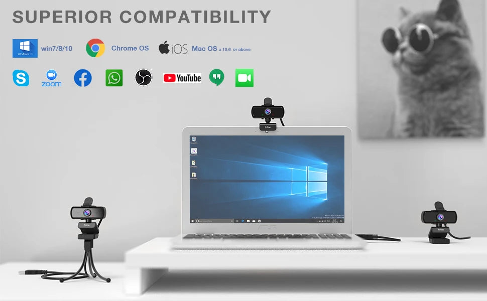 FIFINE 1440p Full HD PC Webcam with Microphone