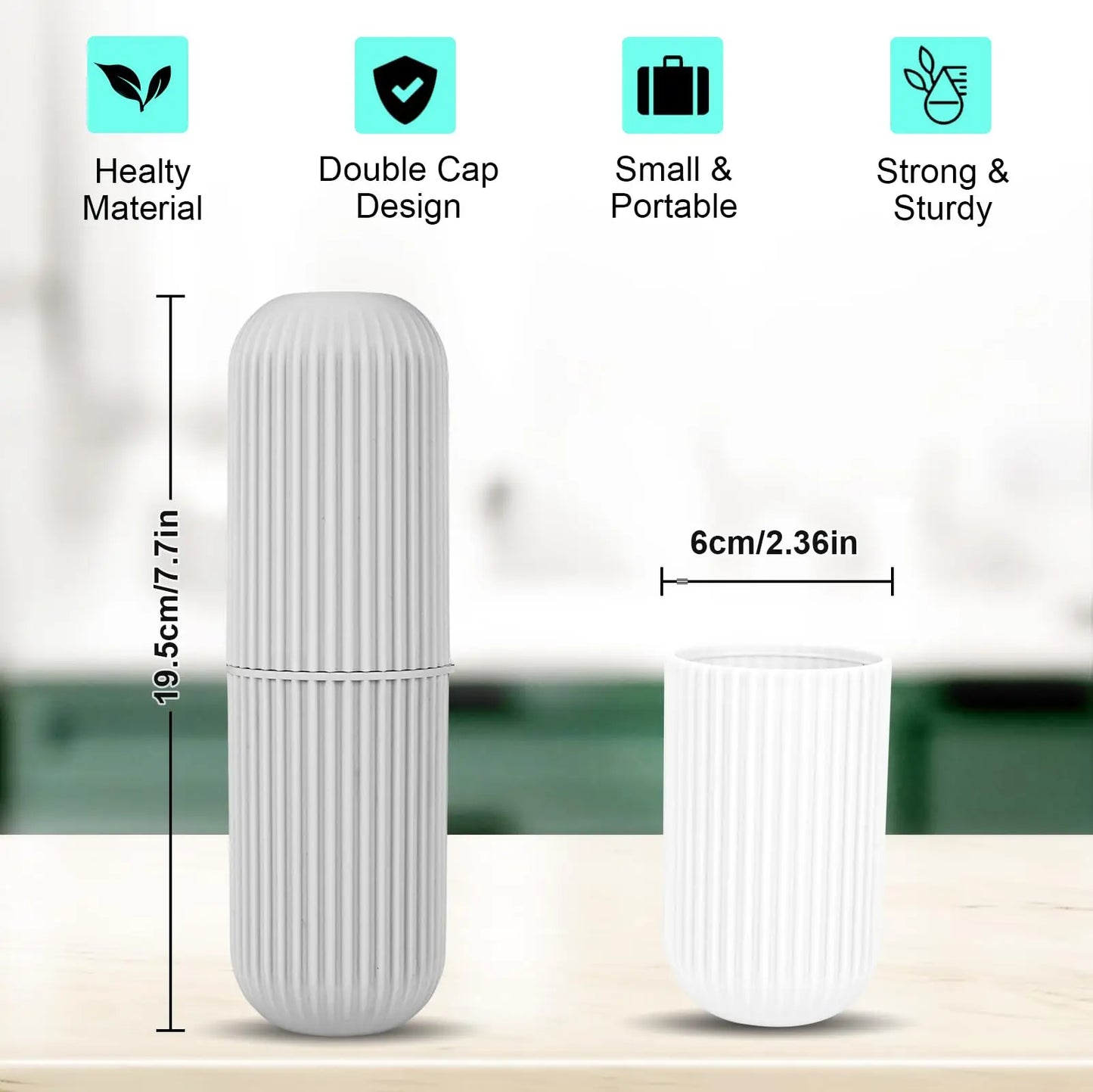 Travel toileting cup toothbrush