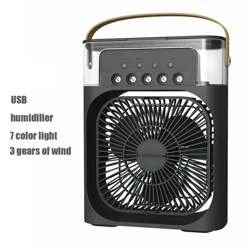 Portable 3-in-1 Air Cooler Fan-Humidifier with LED Night Light