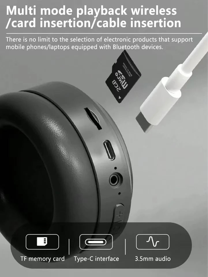 Over Ear HIFI Stereo Headsets Wireless Bluetooth Headphones