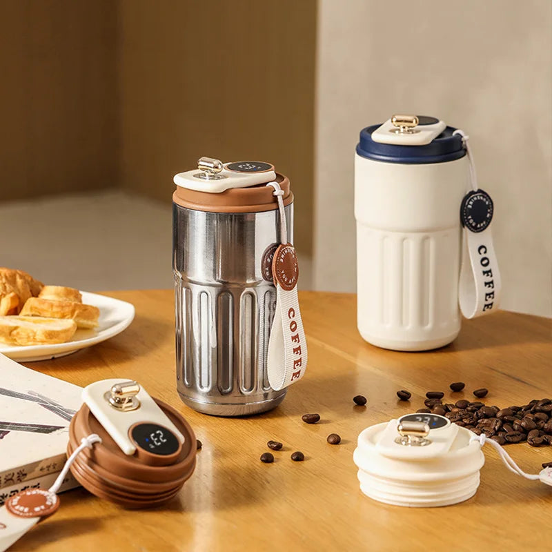 450ml Thermos Bottle Smart Display Temperature 316 Stainless Steel Vacuum Cup Office Coffee