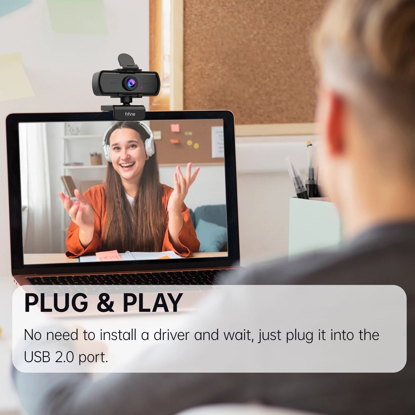FIFINE 1440p Full HD PC Webcam with Microphone
