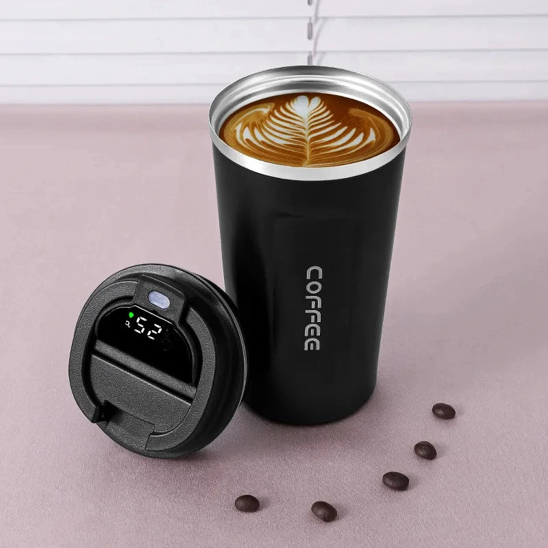 450ml Thermos Bottle Smart Display Temperature 316 Stainless Steel Vacuum Cup Office Coffee