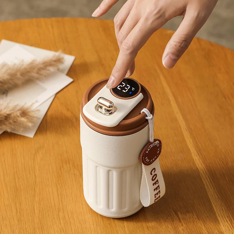 450ml Thermos Bottle Smart Display Temperature 316 Stainless Steel Vacuum Cup Office Coffee