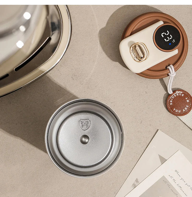 450ml Thermos Bottle Smart Display Temperature 316 Stainless Steel Vacuum Cup Office Coffee