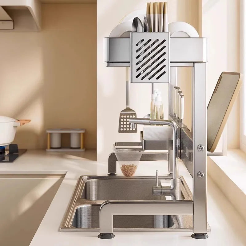 Adjustable Sink Drying Rack Over The Sink Dish Drying Holder