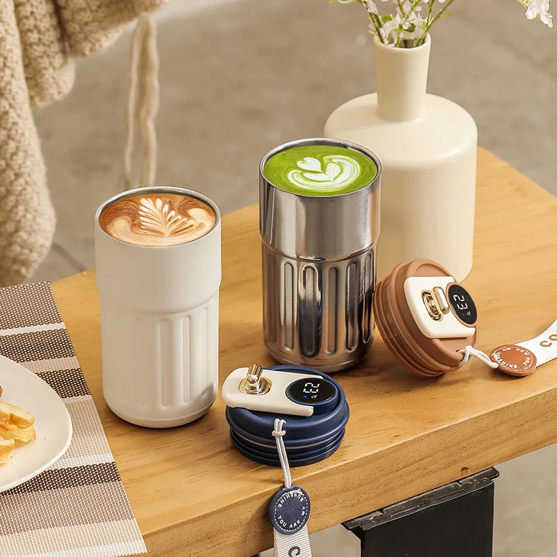 450ml Thermos Bottle Smart Display Temperature 316 Stainless Steel Vacuum Cup Office Coffee