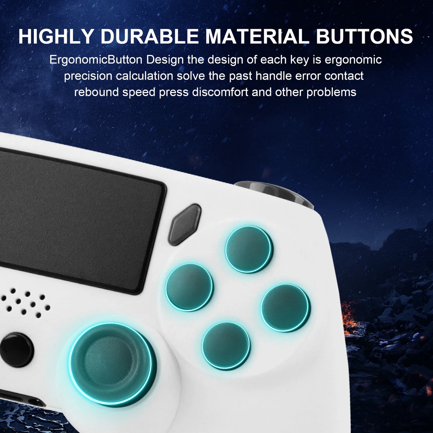 GAMINJA Wireless Gamepad With 6-axis Gyroscope For PS4, PS3, PC