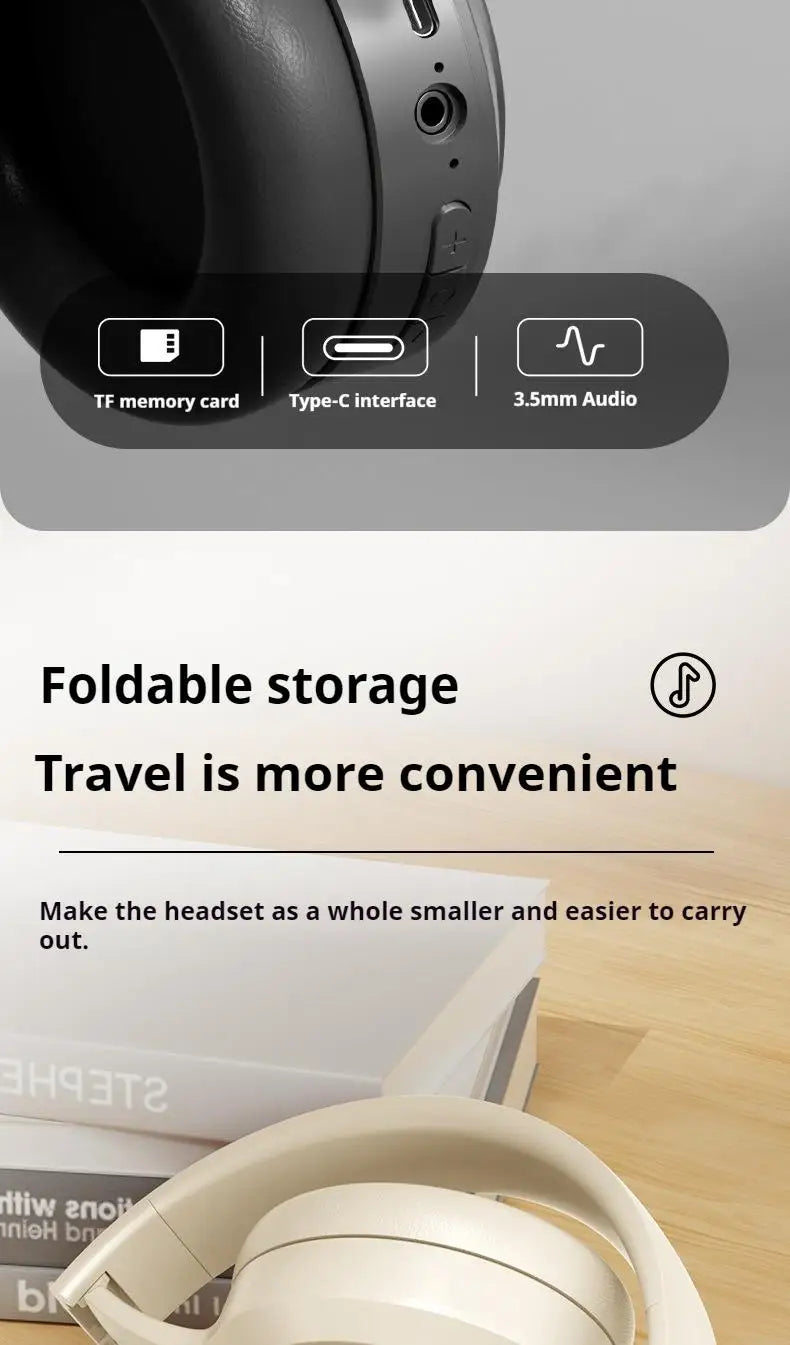 Over Ear HIFI Stereo Headsets Wireless Bluetooth Headphones