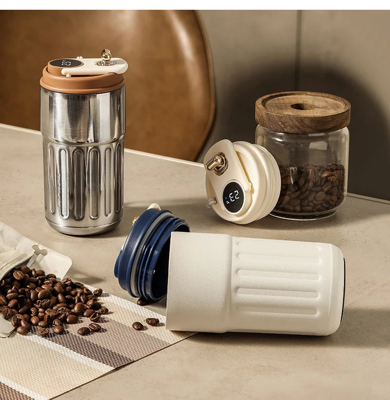 450ml Thermos Bottle Smart Display Temperature 316 Stainless Steel Vacuum Cup Office Coffee
