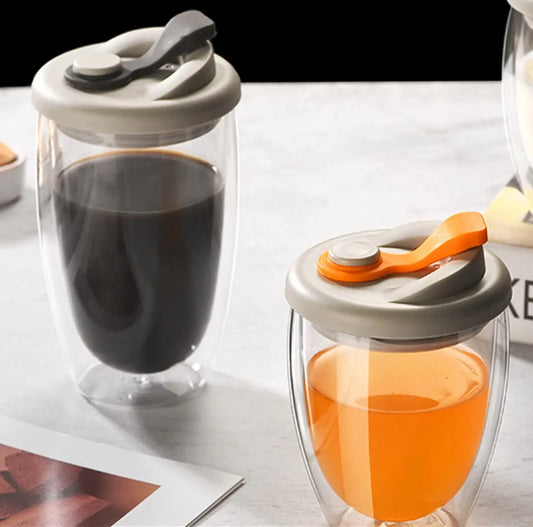 12/15OZ Double Wall BOROSILICATE Glass Coffee Mug