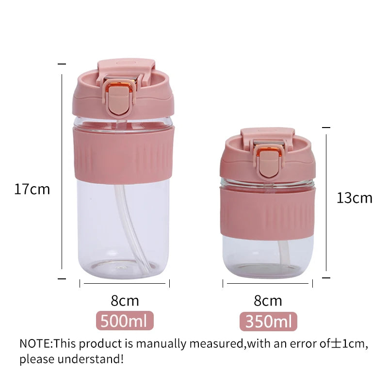 Holaroom Glass Water Bottle Portable Coffee Mug With Straw Anti-scalding Glass Bottle