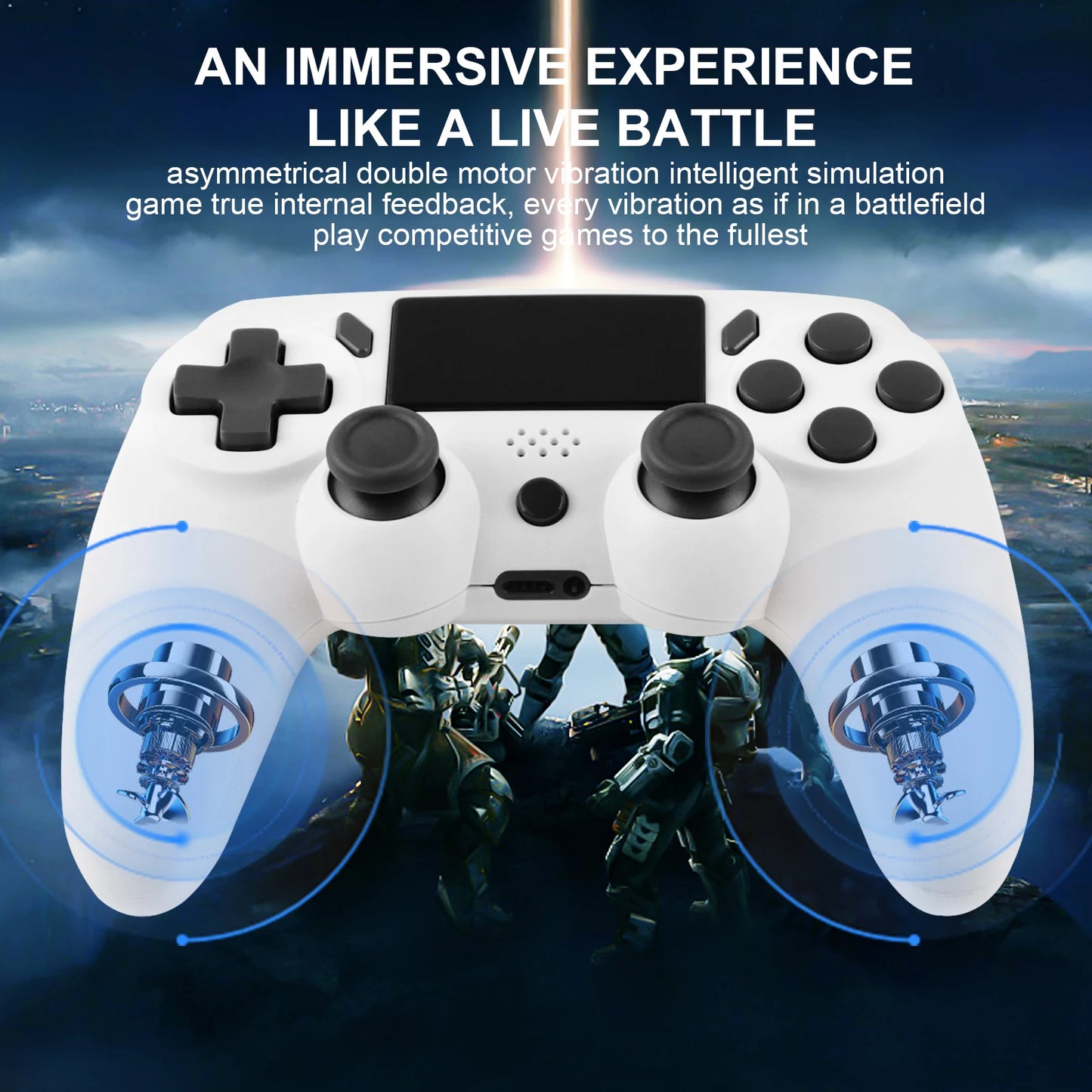 GAMINJA Wireless Gamepad With 6-axis Gyroscope For PS4, PS3, PC
