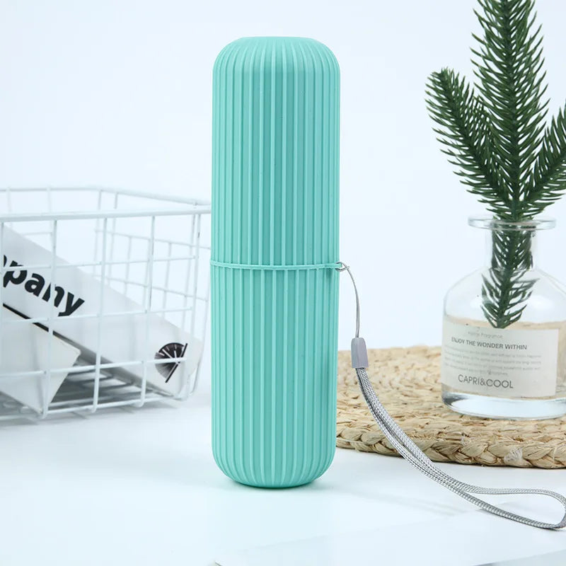 Travel toileting cup toothbrush