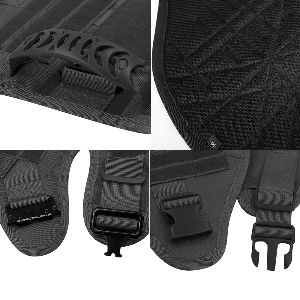 Large Dog Collar Military Harness