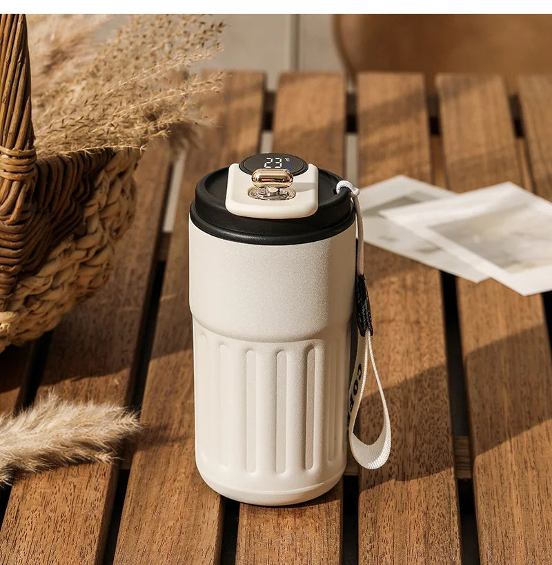 450ml Thermos Bottle Smart Display Temperature 316 Stainless Steel Vacuum Cup Office Coffee